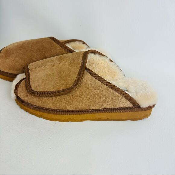 Vermont Country Store Slippers 72421 Chestnut Leather Upper Brown Scuffs Sz 10 - Picture 2 of 12